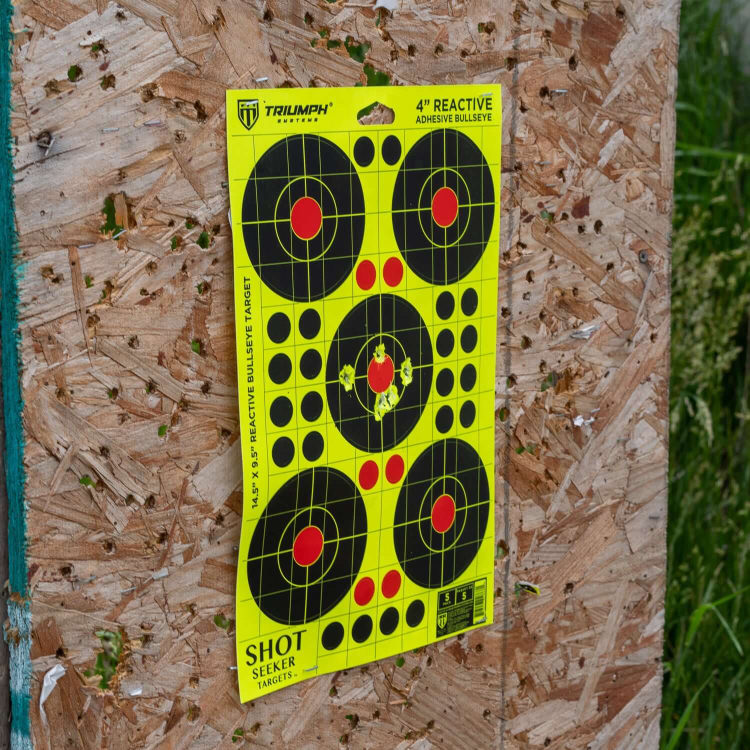 Shot Seeker with 4" Reactive Adhesive Bullseyes - 5PK