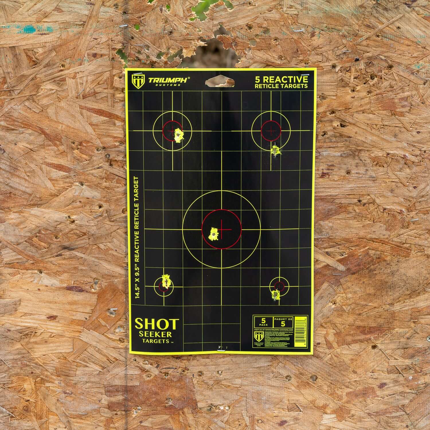 Shot Seeker with 5 Asst Size Reactive Retical Bullseyes - 5PK