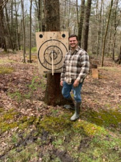 Wooden Axe Throwing Target With Bottle Opener