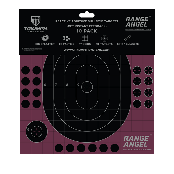 Shot Seeker Range Angel 8"x10" Adhesive Bullseye - 10PK