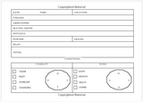 Shooting log book page with fields for firearm, ammunition, distance and weather conditions