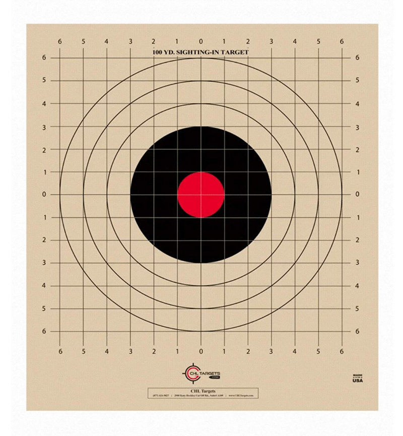 100 Yard, Rifle Sighting Target, 1 Inch Grid, Tag Board Paper — Targets ...