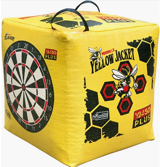 Yellow Jacket 450 FPS 4 Sided Cube Field Point Archery Bag Target with Traditional Bullseyes