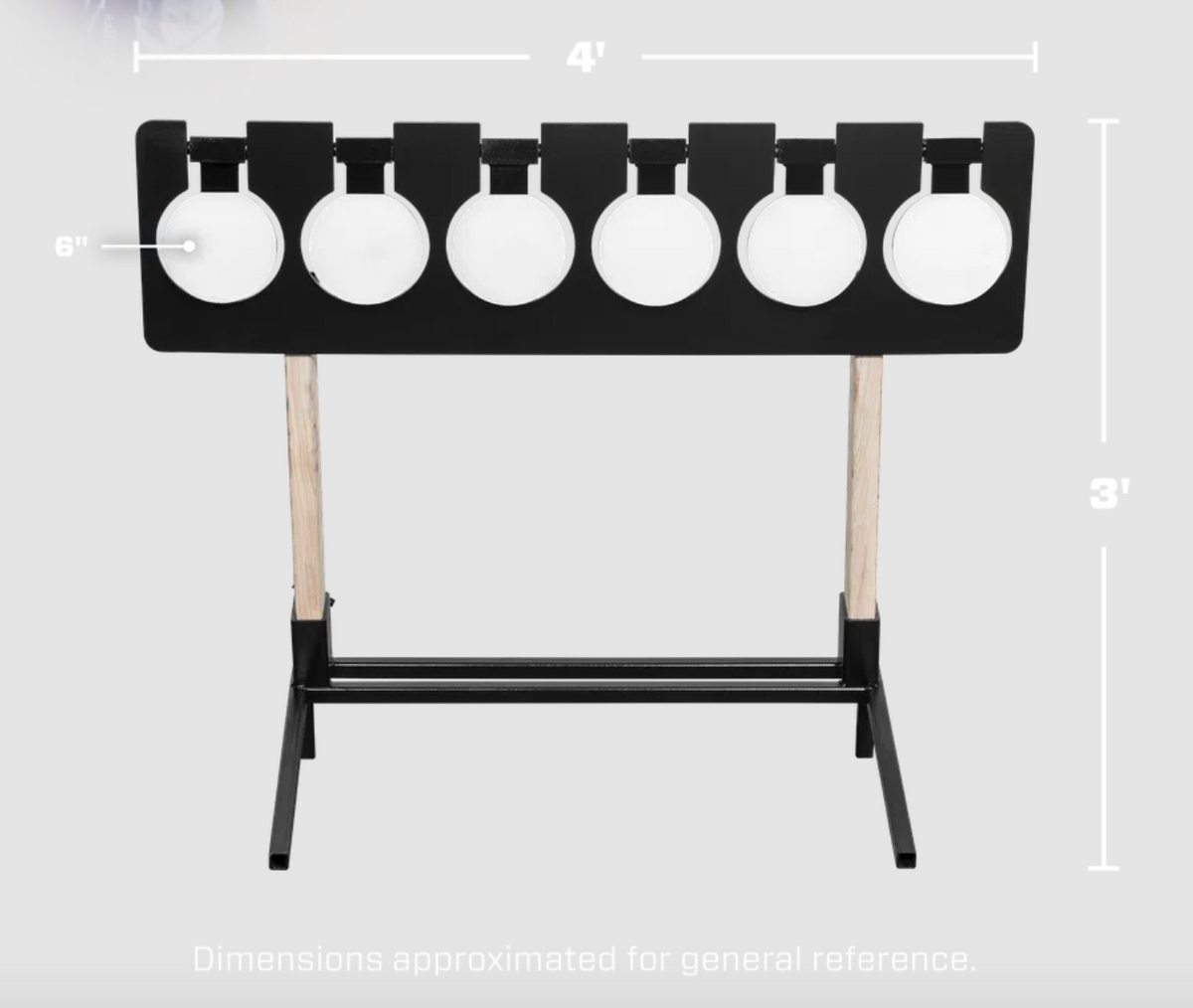 6" Portable Plate Rack For Handgun Shooting