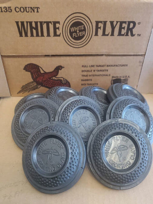 White Flyer Pheasant All Black Clay Targets