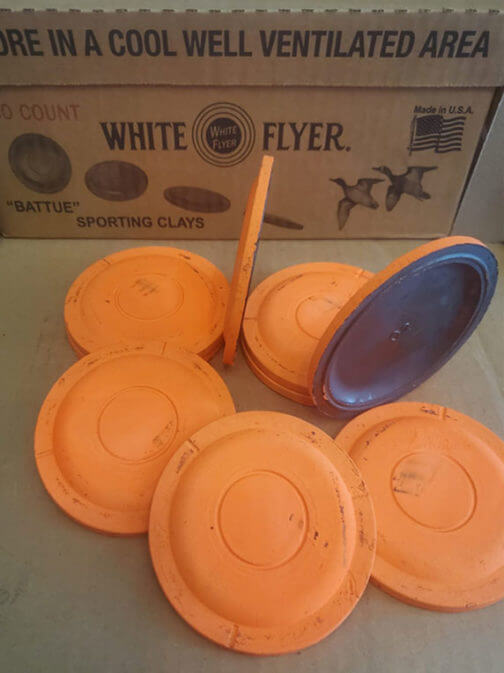 White Flyer Battue Orange Clay Targets