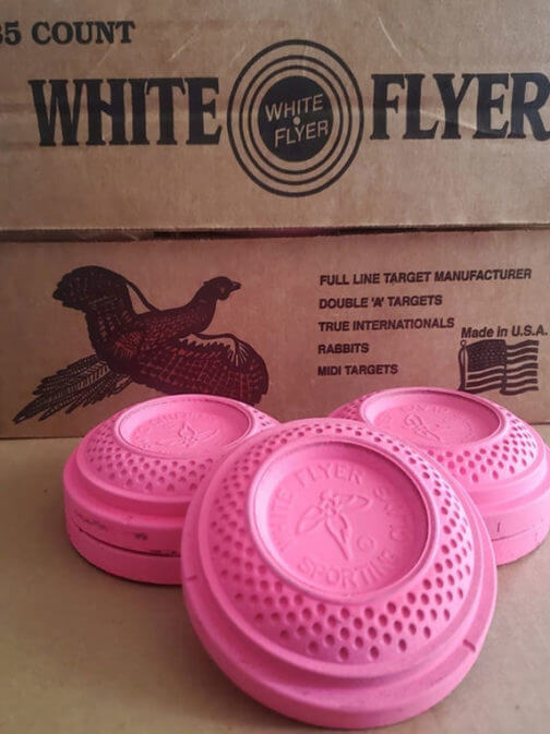 White Flyer Pink Pheasant Clay Targets