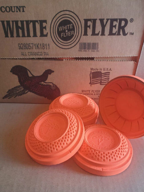 White Flyer Target Pheasant All Orange Clay Targets
