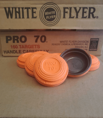 White Flyer Orange Top Pro 70 Clay Targets